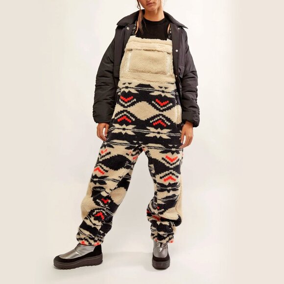 *NEW* Free Peopple Hit The Slopes Printed Salopette - Picture 1 of 16